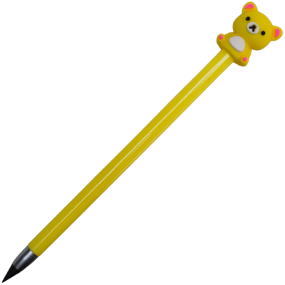 Creion HB cu varf interminabil si radiera in forma de ursulet, 17.7 CM
